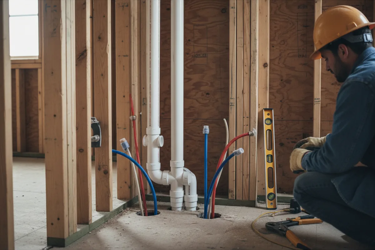 Drain and supply rough-in during Garbage Disposal Repair in Midway